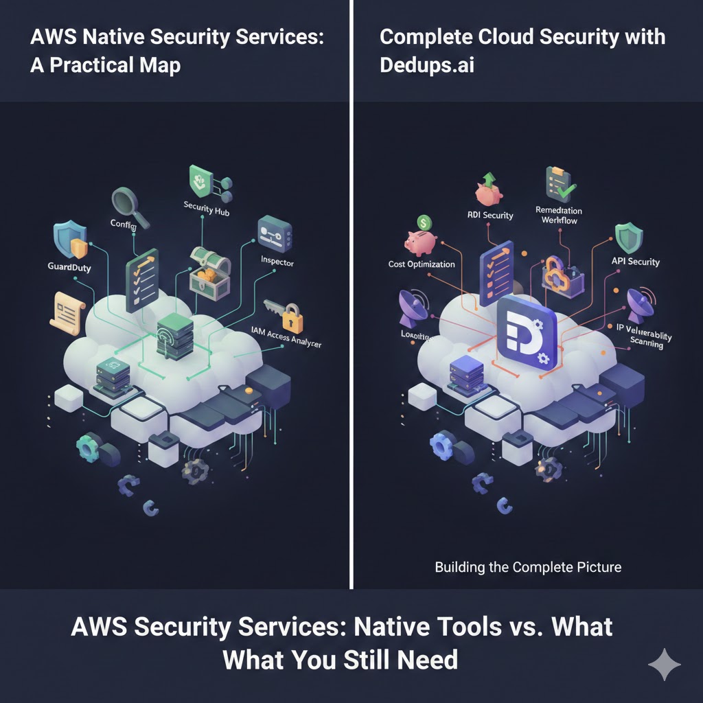 AWS Native Security Services: A Practical Map vs. Complete Cloud Security with Dedups.ai