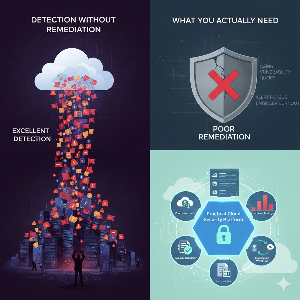Detection Without Remediation vs. What You Actually Need - Practical Cloud Security Platform