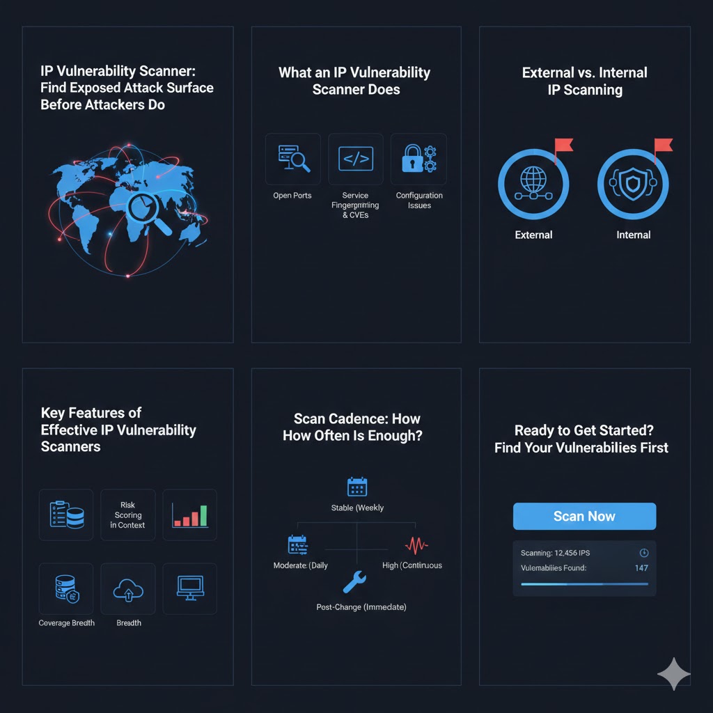 IP Vulnerability Scanner: What It Does, External vs Internal Scanning, Key Features, Scan Cadence & Getting Started